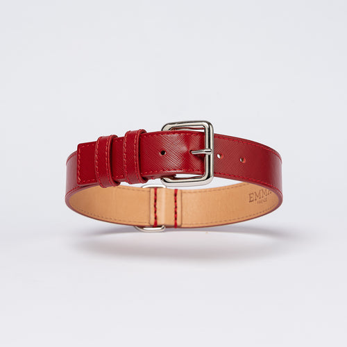 RED SAFFIANO-COLLAR
