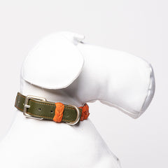 GREEN & ORANGE BRAID-COLLAR