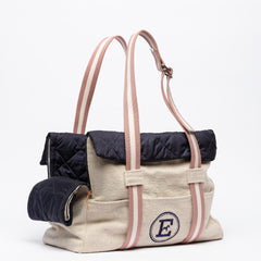 CANVAS BAG & NAVY BLUE DOG CARRIER