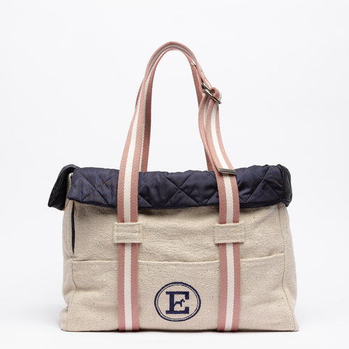 CANVAS BAG & NAVY BLUE DOG CARRIER