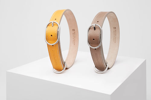 Nero & Sofia Taupe Abbracci Collection Dog Collar - Nero & Sofia