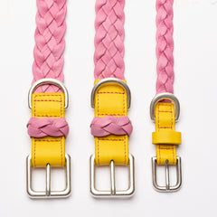 YELLOW & PINK BRAID-COLLAR