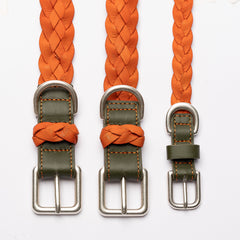 GREEN & ORANGE BRAID-COLLAR
