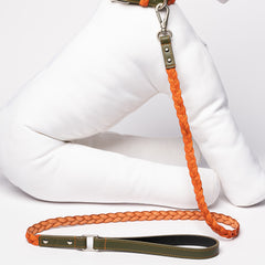 GREEN & ORANGE BRAID-LEASH