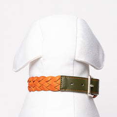 GREEN & ORANGE BRAID-COLLAR